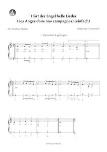 Hört der Engel helle Lieder Akkordeon Noten kostenlos (Les Anges dans nos campagnes) (einfach) Accordio