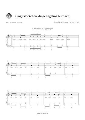 Kling Glöckchen klingelingeling Akkordeon-Noten kostenlos (einfach) Accordio