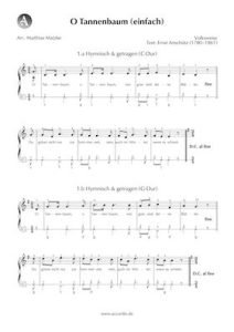 O Tannenbaum Akkordeon Noten kostenlos (einfach) Accordio