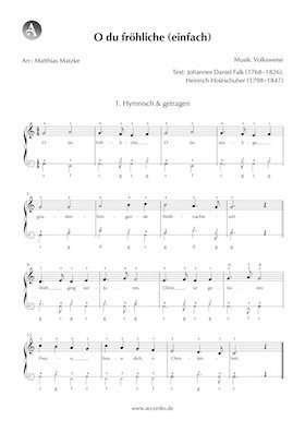 O du fröhliche Akkordeon Noten kostenlos (einfach)