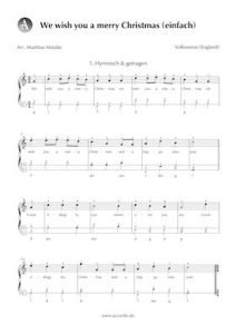 We wish you a merry Christmas Akkordeon Noten kostenlos (einfach) Accordio