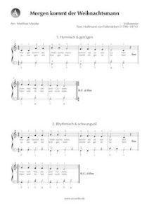 Morgen kommt der Weihnachtsmann Akkordeon Noten kostenlos (einfach)